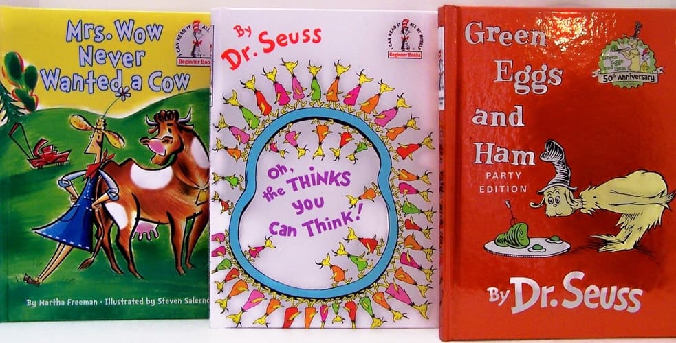 Dr. Seuss Three Book Set (Green Eggs and Ham; Oh, The Thinks You Can Think; Mrs. Wow Never Wanted a Cow)