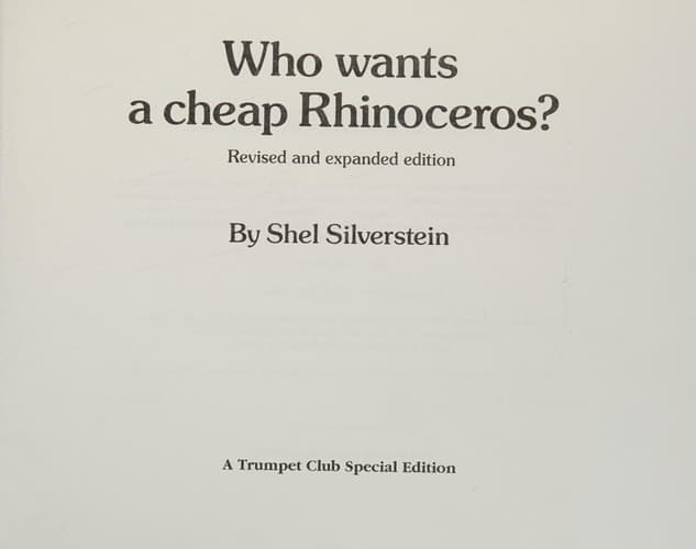 Who Wants a Cheap Rhinoceros?