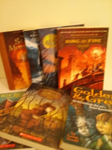 Fantasy Set for Kids: Percy Jackson #1-2: Ring of Fire; the Case of the Missing Marquess; the Book of Elsewhere; the Wright 3; Golden and Greg