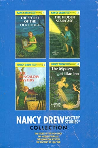 Nancy Drew Mystery Stories Collection Starter Books 1 to 4 Set: The Secret of the Old Clock, The Hidden Staircase, The Bungalow Mystery and The Mystery at Lilac Inn