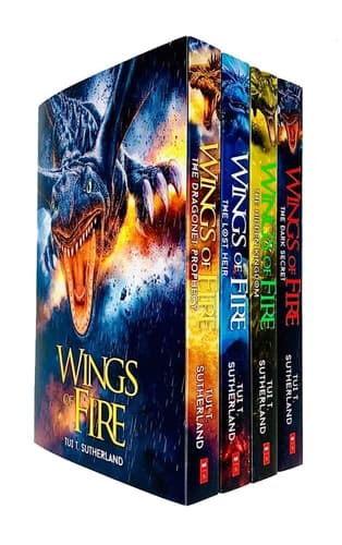 Wings of Fire Series Books 1 - 4 Collection Set by Tui T Sutherland (Dragonet Prophecy, The Lost Heir, The Hidden Kingdom & The Dark Secret)