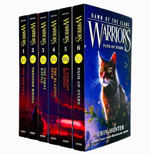 Warriors Cats Dawn of The Clans Prequel Book 1-6 Series 5 Books Collection Set By Erin Hunter(The Sun Trail, Thunder Rising, The First Battle, The Blazing Star, A Forest Divided & Path of Stars)