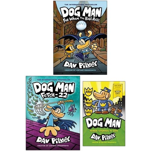 Dog Man Book 7,8 & World Book Day : 3 Books Collection Set (Dog Man: For Whom the Ball Rolls, Fetch-22)
