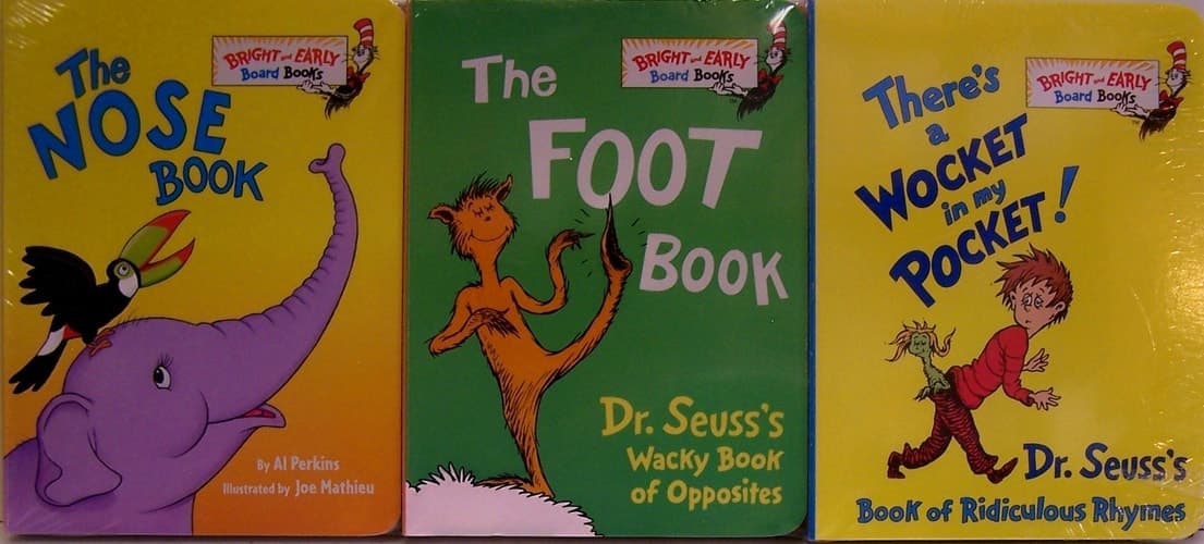 There's a Wocket in My Pocket / The Foot Book / The Nose Book - 3 Board Book Set (Bright and Early Board Books) by Dr. Seuss (2010) Board book